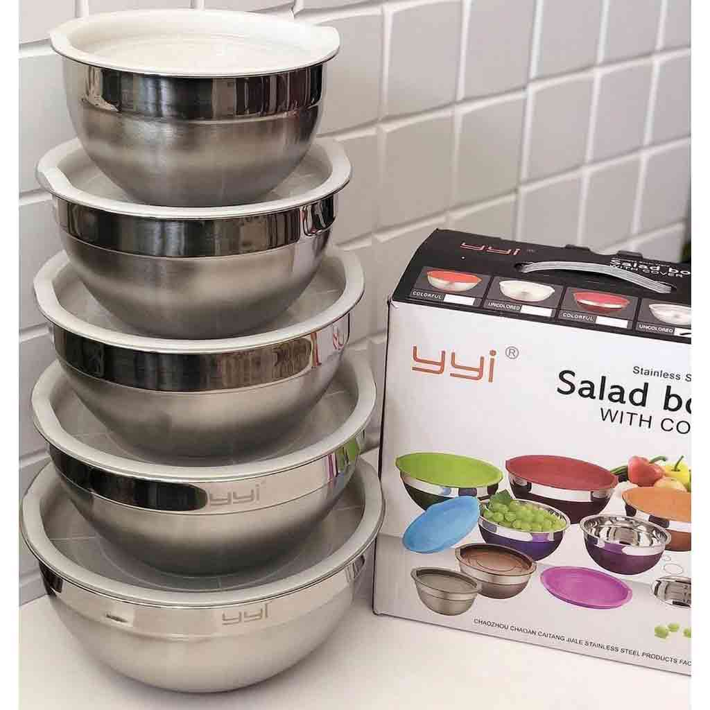 لگن استیل درب دار 5 تکه yyi