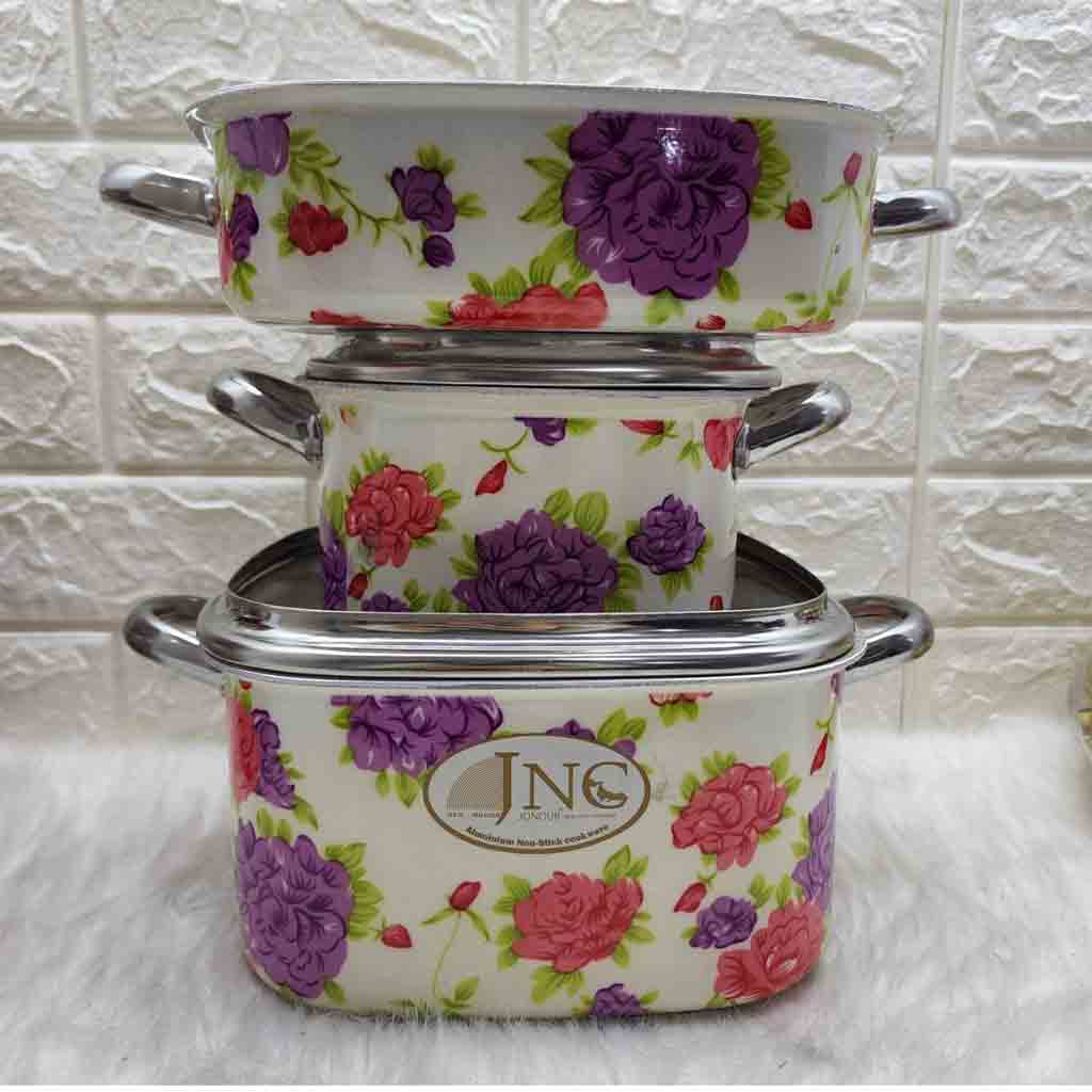 سرویس قابلمه گلدار مربع کوچک