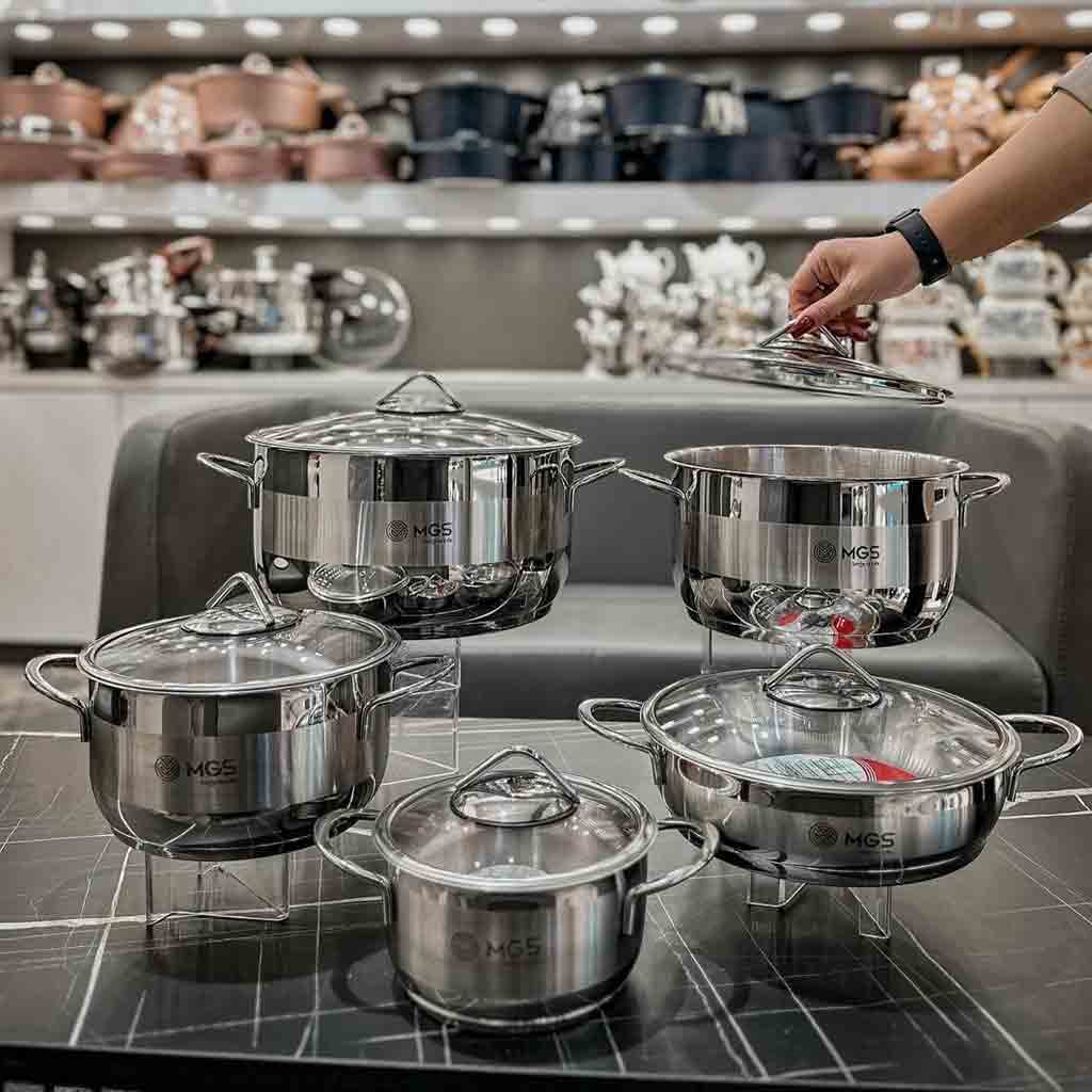 سرویس قابلمه استیل برند ام جی اس