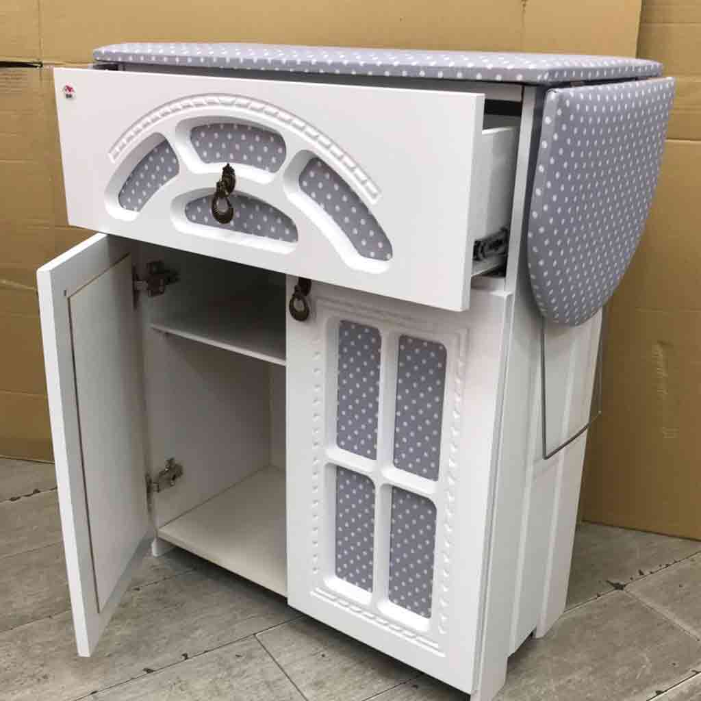 میز اتو جاچرخ دار سفید