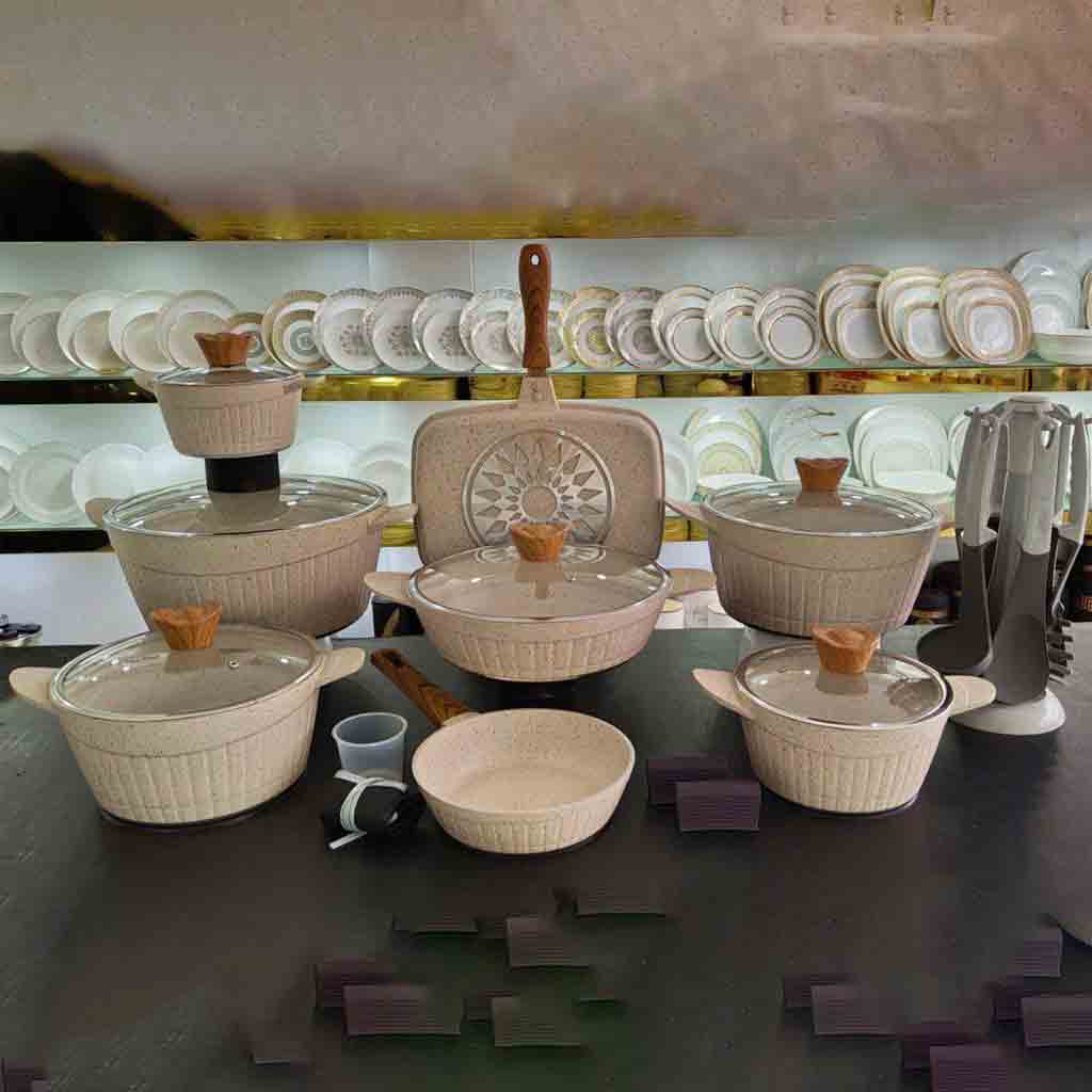 سرویس قابلمه چدن گرانیت  بلک سوان