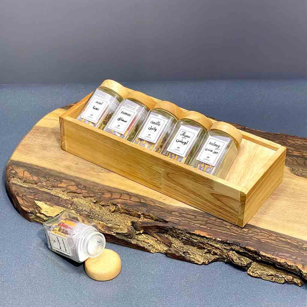 جاادویه داخل کشویی 6 عددی شیشه مربع