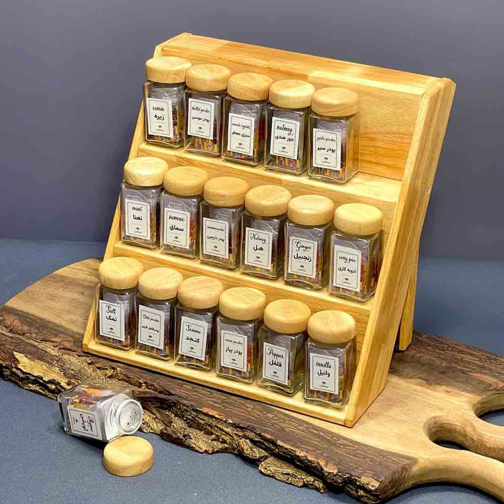 جاادویه داخل کشویی و ایستاده 18 عددی شیشه مربع