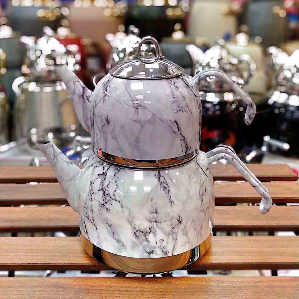 کتری و قوری استیل رنگی