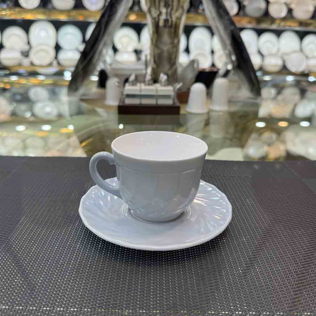 فنجان نلبکی چای خوری آرکوپال فرانسه رنگ طوسی