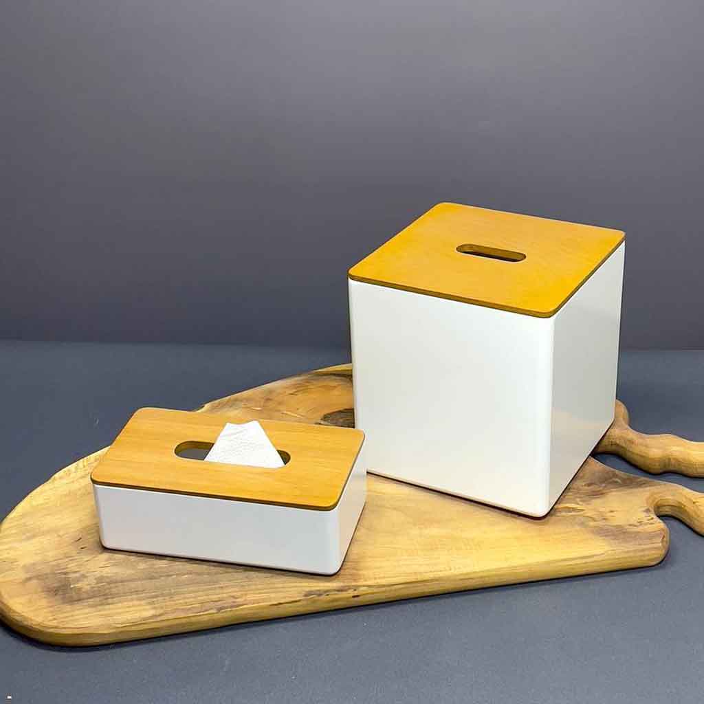 سطل و جادستمال کاغذی بدنه سفید