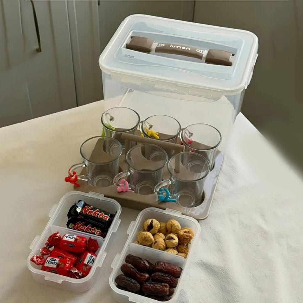 ست چایخوری لیمون 6 نفره رنگ موکا