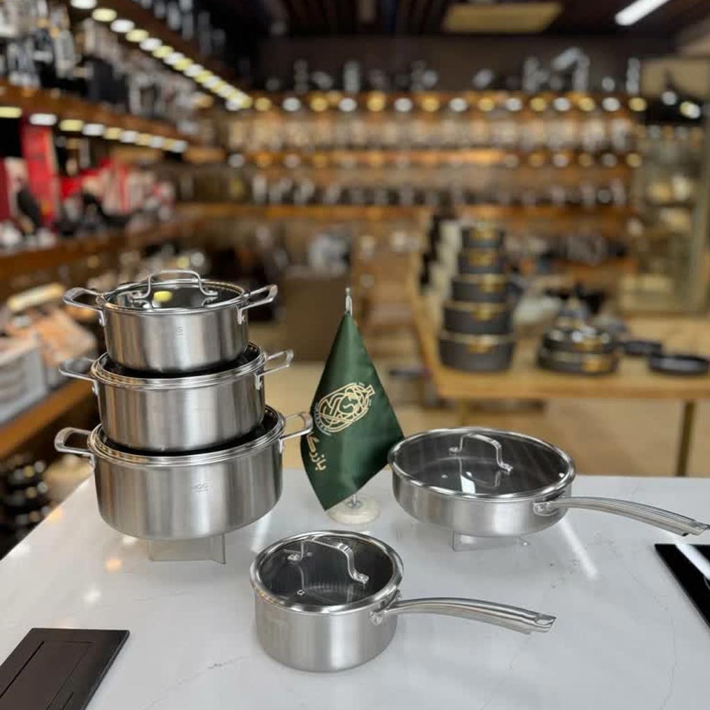 سرویس قابلمه استیل ام جی اس کف لیزری مدل3110